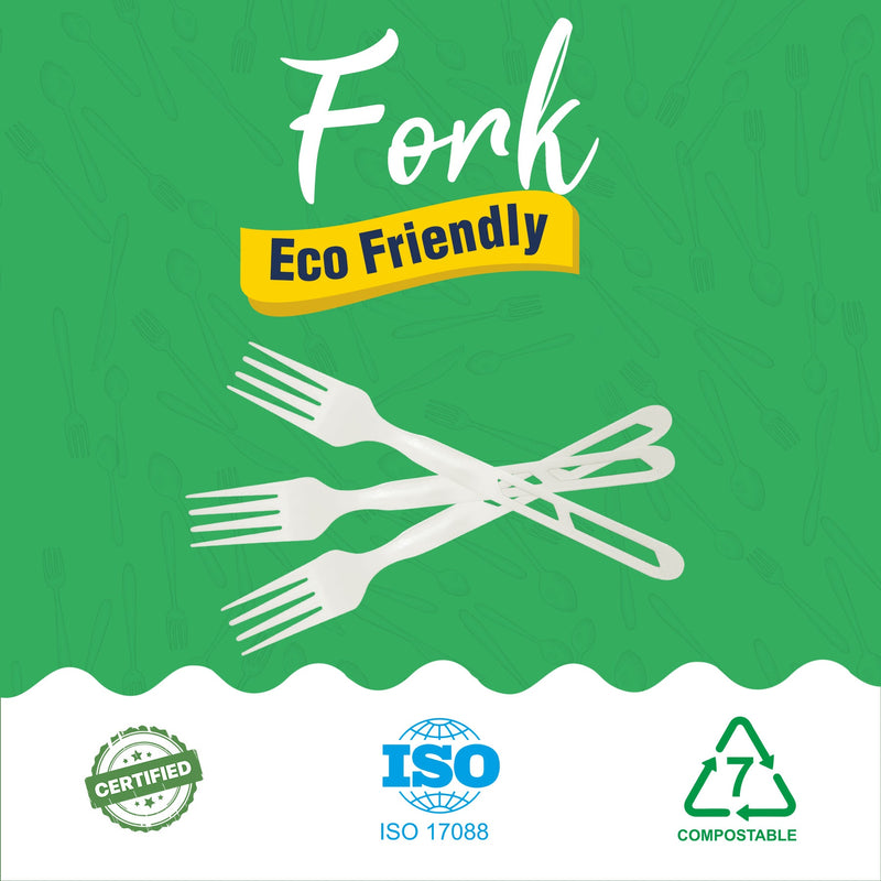 Biodegradable Fork, compostable fork, disposable forks, forks, Eco Fork, Biodegradable Cutlery, Green Dining Fork,  Corn Starch Material, CPCB Certified Fork,  Dr. Bio Green Fork, Dr. Bio, Eco-Friendly Waste Management, Green Living Essentials"