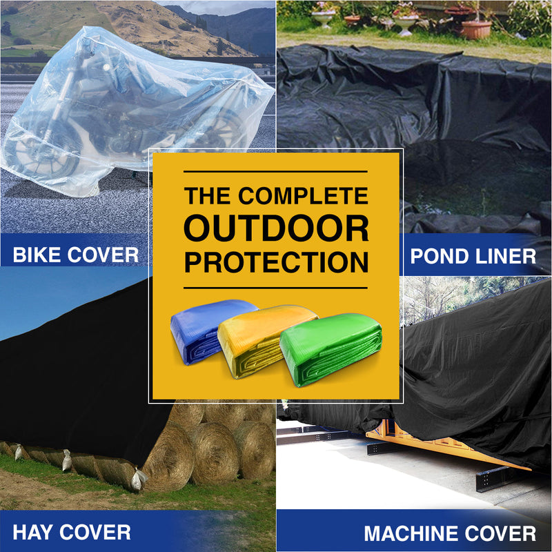 Tarpaulin Waterproof Tirpal Tadpatri Tharpai Thadika, 70GSM |  Extra Strong, Reinforced Eyelets, UV Resistant, 100% Waterproof Virgin, 6 Layer MLCL 3D Rib Technology