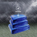 18ft x 15ft 250GSM Tarpaulin Blue Tirpal Tadpatri Tharpai Thadika, Extra Strong, Reinforced Eyelets, UV Resistant, 100% Waterproof Virgin, 6 Layer MLCL 3D Rib Technology