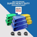 18ft x 15ft 250GSM Tarpaulin Blue Tirpal Tadpatri Tharpai Thadika, Extra Strong, Reinforced Eyelets, UV Resistant, 100% Waterproof Virgin, 6 Layer MLCL 3D Rib Technology