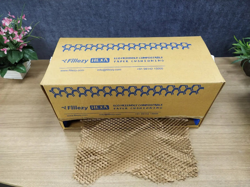 Packing Materials Fillezy Hexa Paper Honeycomb Wrap with Dispenser/90 GSM  Purchasekart FILLEZY