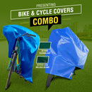Bike and Cycle Cover Combo | Universal Size, UV Protection & Water Resistant, Dustproof Plastic Bike Body Cover for Two Wheeler Scooter, Motor Cycle