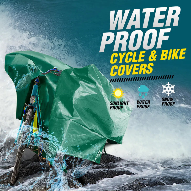 Bike and Cycle Cover Combo | Universal Size, UV Protection & Water Resistant, Dustproof Plastic Bike Body Cover for Two Wheeler Scooter, Motor Cycle