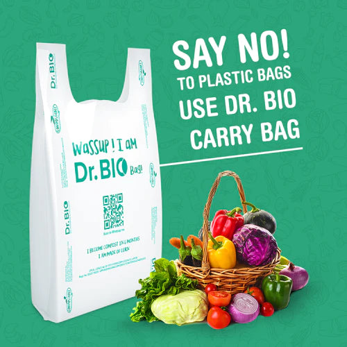 Dr. Bio Reusable, Recyclable, Biodegradable and Compostable Carry Bags, Grocery Bags, Carry Bags