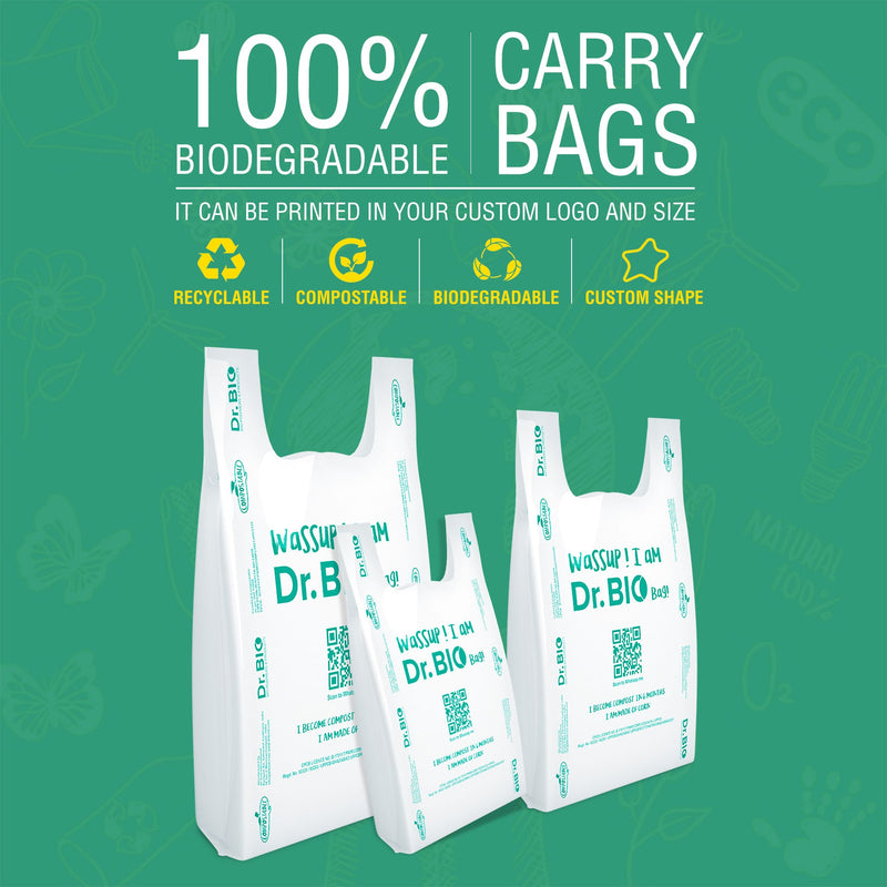U Cut Printed Compostable Biodegradable Carry Bag, Size (in inches):  16x20inch, Capacity: 5 Kg at Rs 155/kg in Ahmedabad