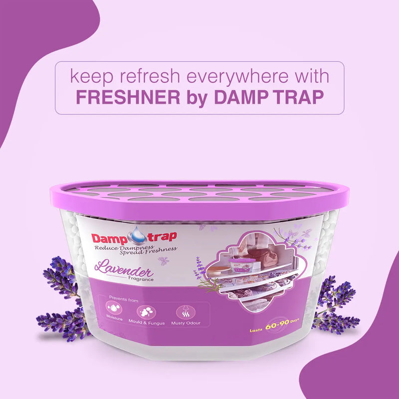 Damp Trap Moisture Absorber Box Lavender Fragrance, Ocean Fragrance, Rose Fragrance