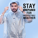 Full Sleeves Unisex Reusable Pocket Emergency Waterproof Rain Poncho for men and women Free Size