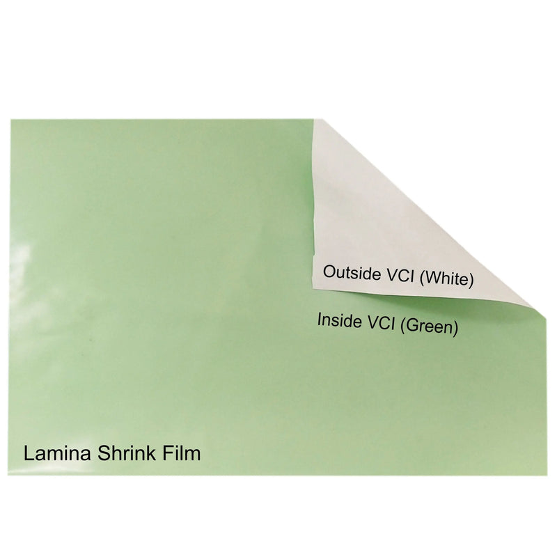 VCI Plastics VCI LAMINA SHRINK FILM WHITE/GREEN - 300 Microns  Purchasekart RUST-X