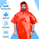 Half Sleeves Unisex Reusable Pocket Emergency Waterproof Rain Poncho for men and women Free Size