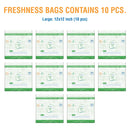 KEEP IT FRESH ZIP LOCK BAGS 12"x12" 10 Pcs | Re-Sealable Zipper for extending shelf life of Fruits, Vegetables and Flowers | Refrigerator bags | Usable up to 3 Months - Purchasekart