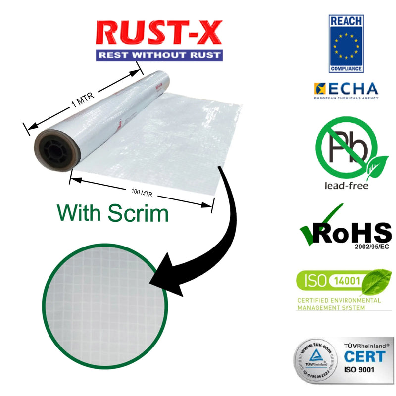 MIL-PRF-131 Class 3<br>Rust-X Grade - Albar rolls with scrim white  Purchasekart Purchasekart Roll-1MTR-X-100MTR-200