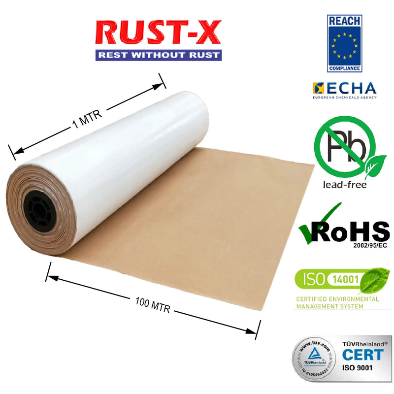 MIL-PRF-3420H Class 1<br>RUSTX Grade: VCI HDPE Reinforced Paper Rolls  Purchasekart Purchasekart 1MTR-X-100MTR