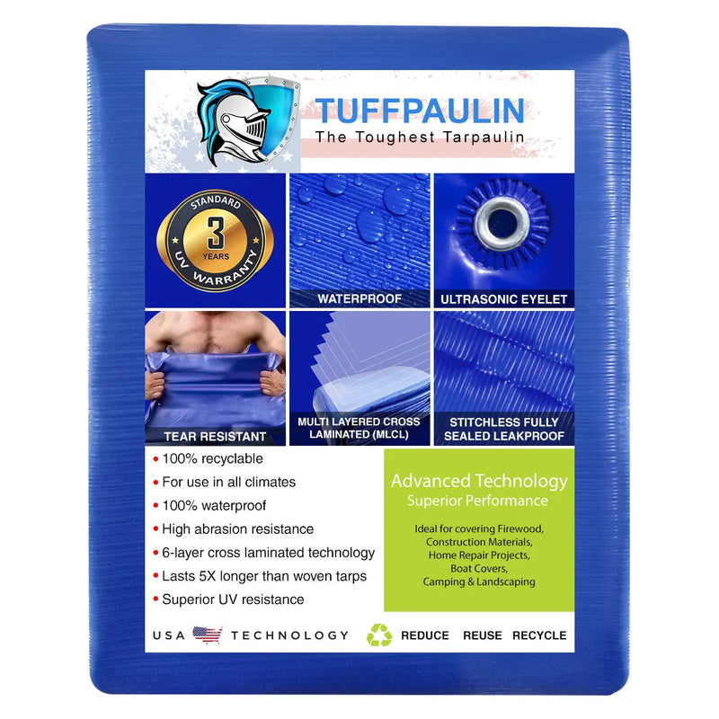 Tarpaulin Sheet TUFFPAULIN Blue Waterproof 40x96 feet 200 gsm  Purchasekart TUFFPAULIN