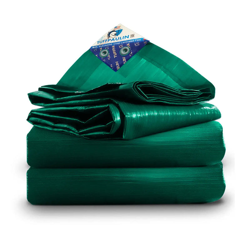 Tarps Tarpaulin Sheet Green 12FT X 10 FT 250 GSM  Purchasekart TUFFPAULIN