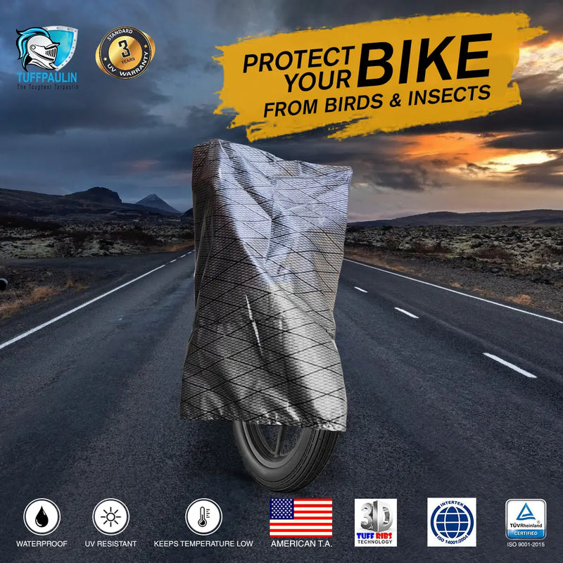 Transparent Bike Cover | Bike Cover, Universal Size, UV Protection & Water Resistant, Dustproof Plastic Bike Body Cover for Two Wheeler Scooter, Motor Cycle