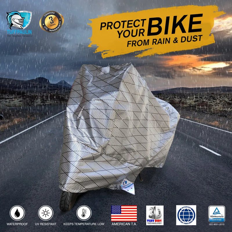 Transparent Bike Cover | Bike Cover, Universal Size, UV Protection & Water Resistant, Dustproof Plastic Bike Body Cover for Two Wheeler Scooter, Motor Cycle