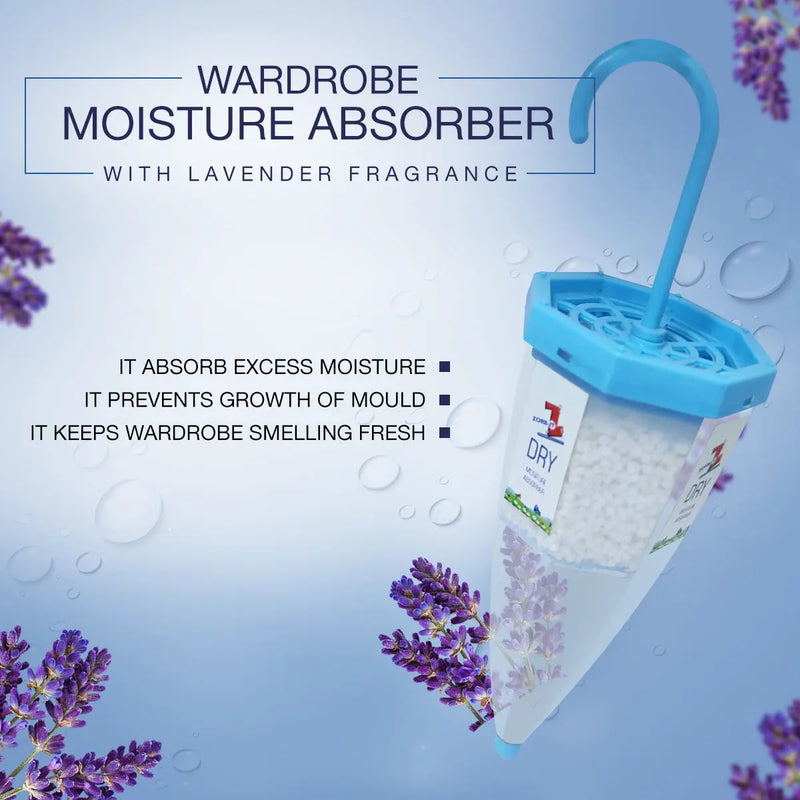 ZORBIT Umbrella | Moisture Absorber and Odor Remover Freshener, Lavender Fragrance | Glocery - Purchasekart
