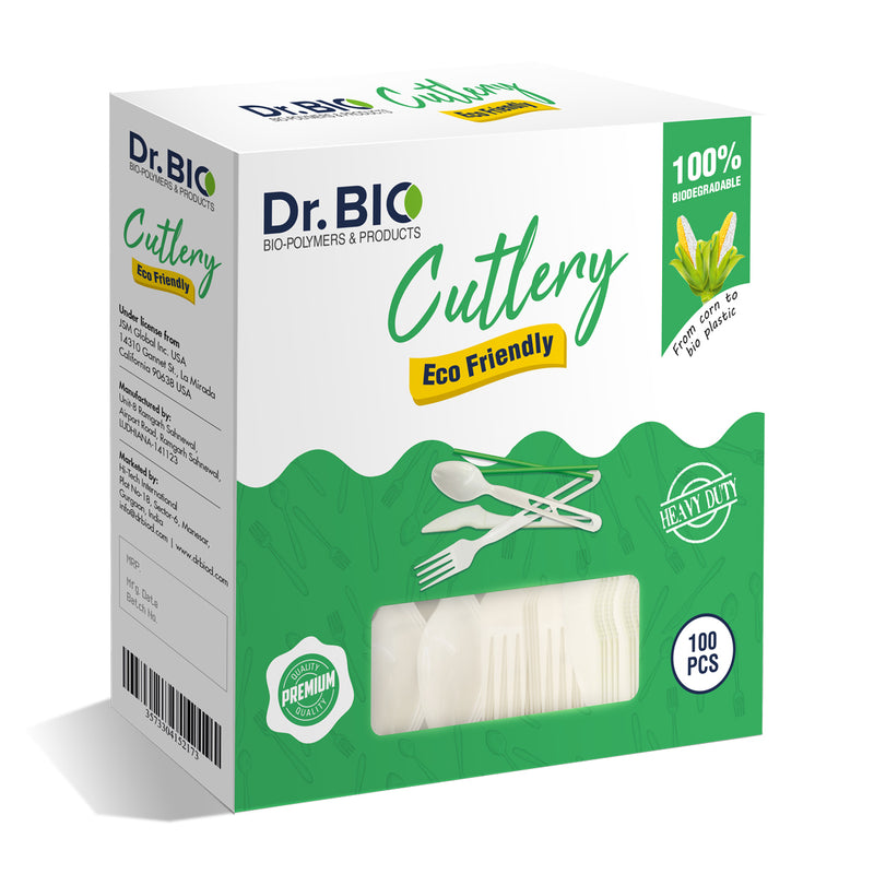 Dr. Bio Compostable Cutlery Pack of 100 Nos.
