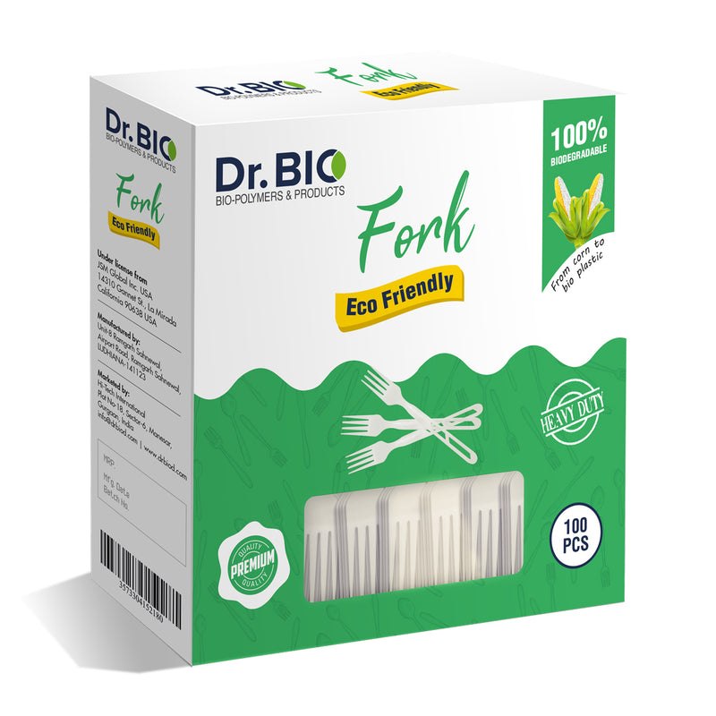 Dr. Bio Compostable Fork Pack of 100/300/500/1000/2000 Nos.